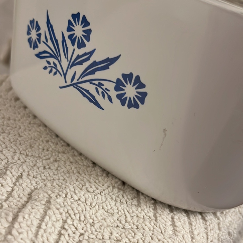 Vintage Corningware Cornflower Blue Square Baking Dish Glass Lid 3 Quart - Picture 14 of 14